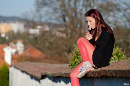 se zmrzlinou na zdi Zámecké zahrady | Český Krumlov
