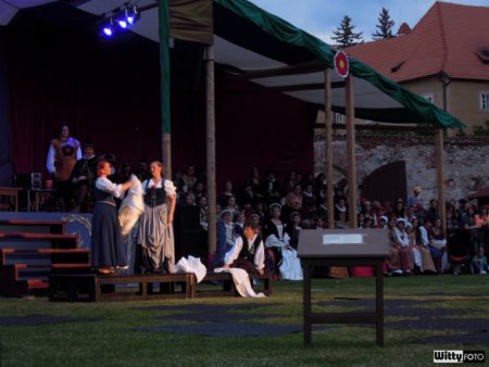Živé šachy (21:00-21:45) - foceno kompaktem, Pivovarské zahrady | Český Krumlov, Slavnosti pětilisté růže 2014