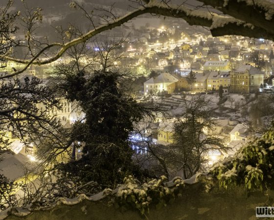 zimní zasněžený Český Krumlov